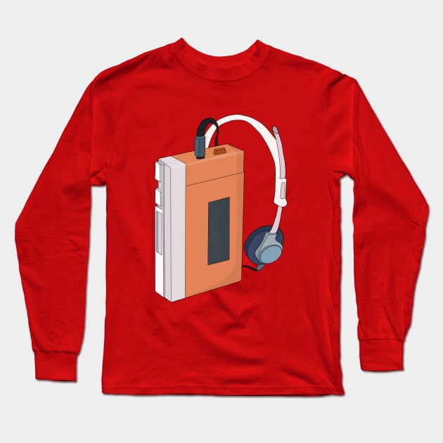 Vintage Retro 80s 90s Walkman Long Sleeve T-Shirt by DiegoCarvalho